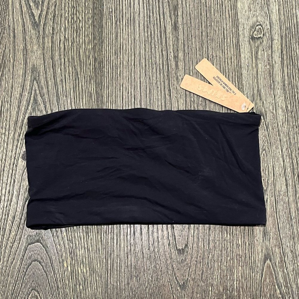 NWT Skims Fits Everybody Bandeau Strapless Pullover Fitted Onyx Black Size XS